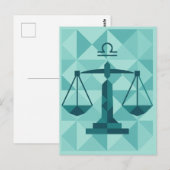 Carte Postale SYMBOLE Zodiaque Libra (Devant / Derrière)