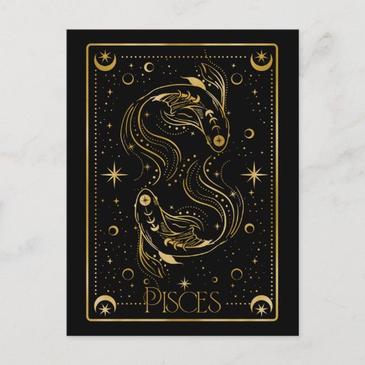 Carte Postale Symbole zodiaque Pisces (Devant)