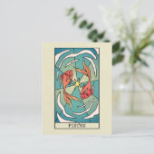 Carte Postale Symbole Zodiaque Pisces Art Abstrait Vintage (Debout devant)