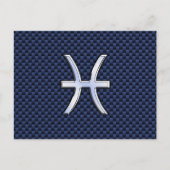 Carte Postale Symbole zodiaque Pisces sur l'impression en fibre  (Devant)