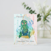Carte Postale Symbole zodiaque Pisces Whimsical Girl Poisson sym (Debout devant)
