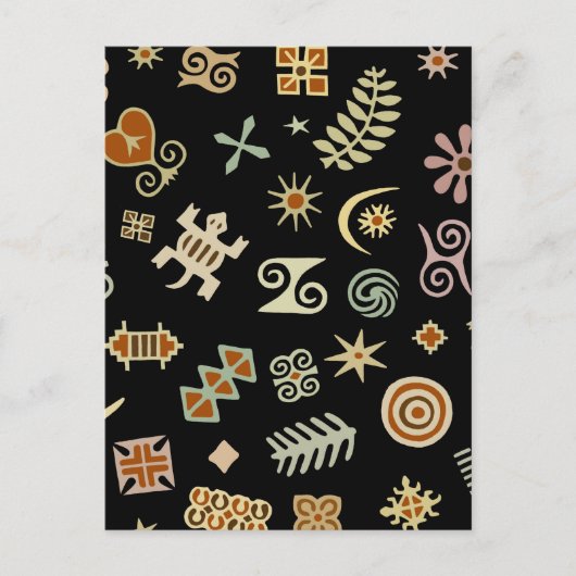 Carte Postale Symboles Adinkra africains (Devant)