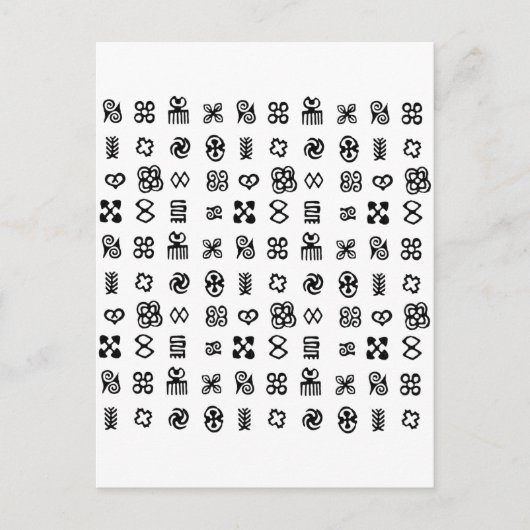 Carte Postale Symboles africains Adinkra (Devant)