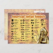 Carte Postale Symboles amérindiens (Devant / Derrière)