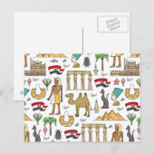 Carte Postale Symboles de couleurs du Motif égyptien (Devant / Derrière)
