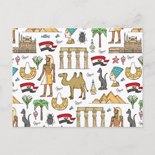 Carte Postale Symboles de couleurs du Motif égyptien (Devant)