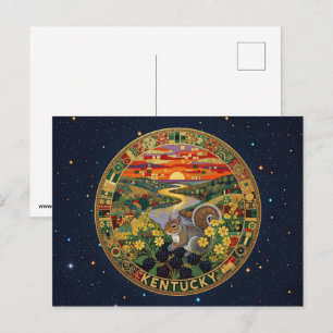 Carte Postale symboles de l'État du Kentucky aux États-Unis