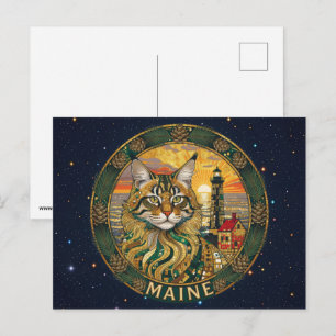Carte Postale Symboles de l'État du Maine aux États-Unis