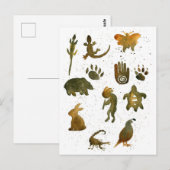 Carte Postale Symboles de pétroglyphe Ours Cave à main du guéris (Devant / Derrière)