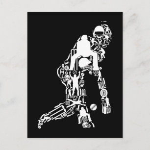 Carte Postale Symboles de sport de cricket joueur de cricket