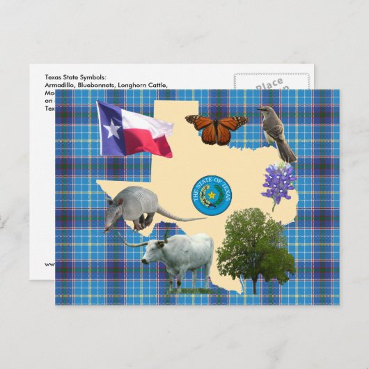 Carte Postale Symboles d'état du Texas (Devant / Derrière)