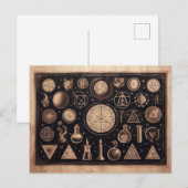 Carte Postale Symboles magiques Dessin antique (Devant / Derrière)