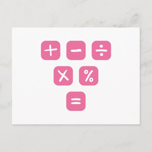 Carte Postale Symboles mathématiques Signes mathématiques (Devant)