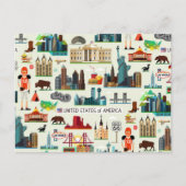 Carte Postale Symboles Motifs américains (Devant)