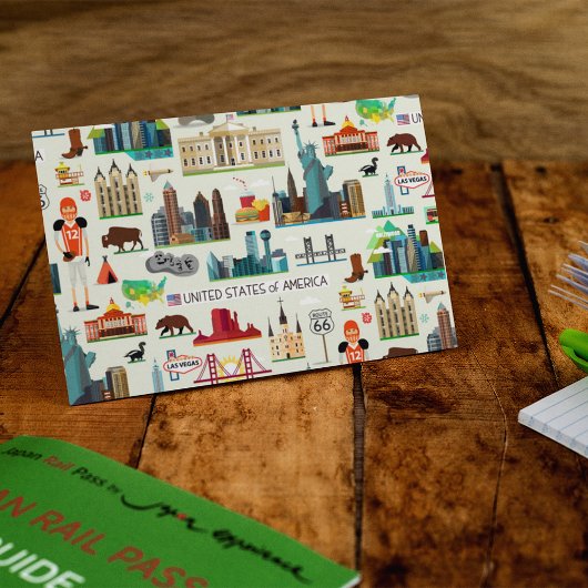 Carte Postale Symboles Motifs américains