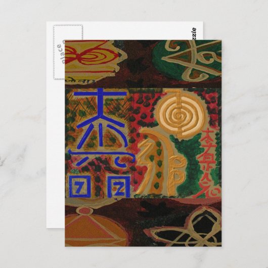 Carte Postale Symboles REIKI USUI (Devant / Derrière)