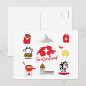 Carte Postale Symboles Souvenirs Suisse (Devant / Derrière)