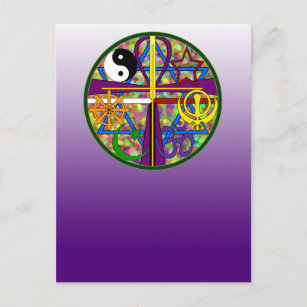 Carte Postale Symboles spirituels d'unité