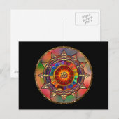 Carte postale Symbolique colorée Sun Mandala (Devant / Derrière)