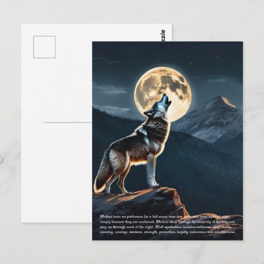 Carte Postale Symbolisme Wolf (Devant / Derrière)