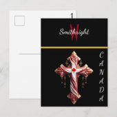 Carte Postale Symétrie en mouvement : Croix rouge et blanche sur (Devant / Derrière)