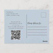 Carte Postale Sympa Birthday Whimsical Blue Cupcake QR Code (Dos)