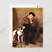 Carte Postale Sympathie - Le garçon et son chien (Devant / Derrière)