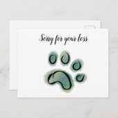Carte Postale Sympathie pour la perte de l'animal  (Devant / Derrière)