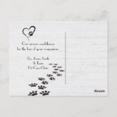 Carte Postale Sympathie pour la perte d'un chat de compagnie de  (Dos)