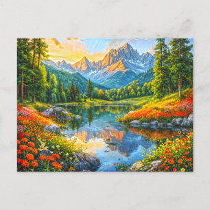 Carte Postale Symphonie d'automne. Harmonie florale de la nature