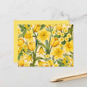 Carte Postale Symphonie de fleurs jaunes de printemps