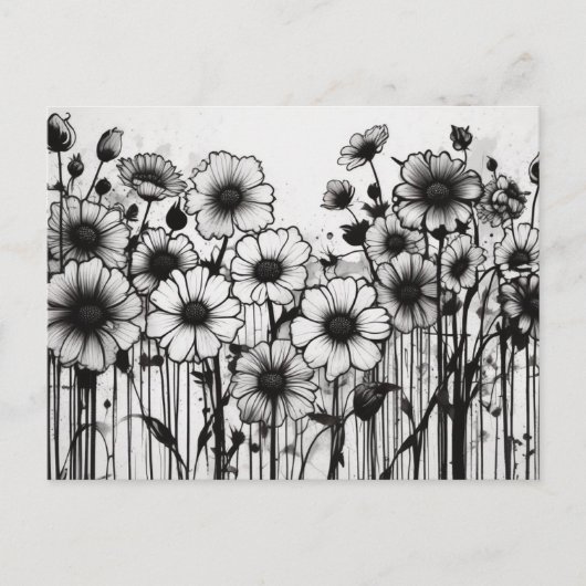 Carte Postale Symphonie florale monochromatique (Devant)
