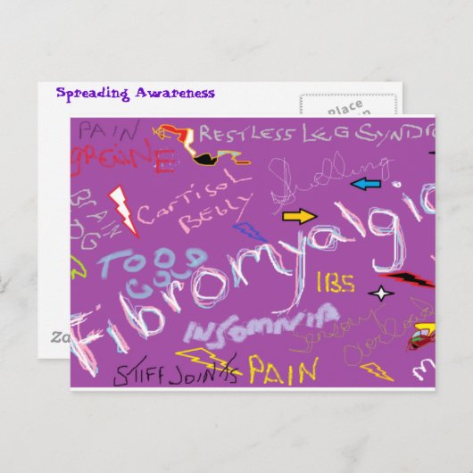 Carte Postale Symptômes de fibromyalgie (Devant / Derrière)