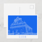 Carte Postale Synagogue de Slonim en Biélorussie - Esquisse d'ar (Devant / Derrière)