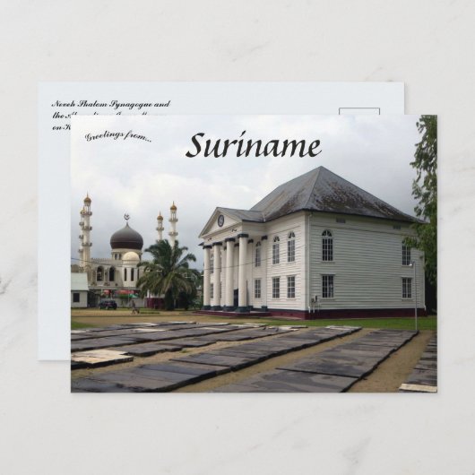Carte Postale Synagogue et mosquée Paramaribo Suriname (Devant / Derrière)
