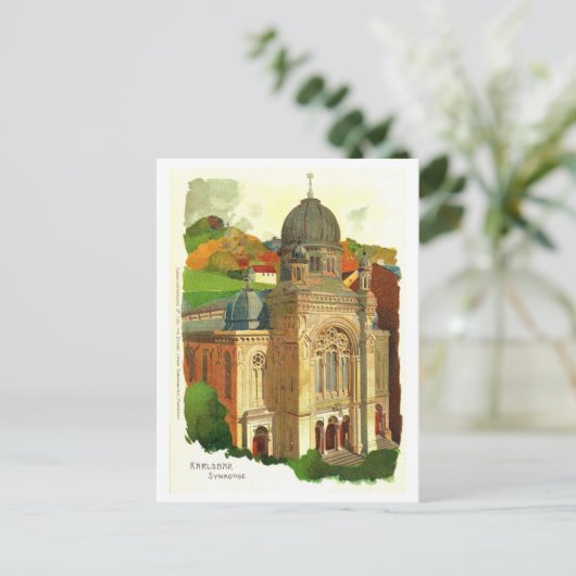 Carte Postale Synagogue Karlovy Vary (Karlsbad) (Debout devant)