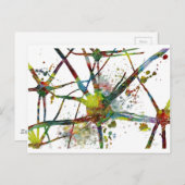Carte Postale Synapses Cadeau Abstrait Médicale (Devant / Derrière)