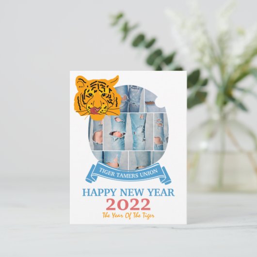 Carte Postale Syndicat des Dompteurs de Tigres Bonne Année 2022 (Debout devant)