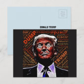 Carte Postale Synonymes pour Trump avec le visage maléfique de T (Devant / Derrière)
