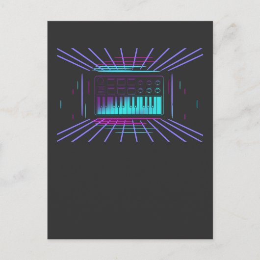 Carte Postale Synthétiseur 80s Synthétiseur Clavier Synthétiseur (Devant)