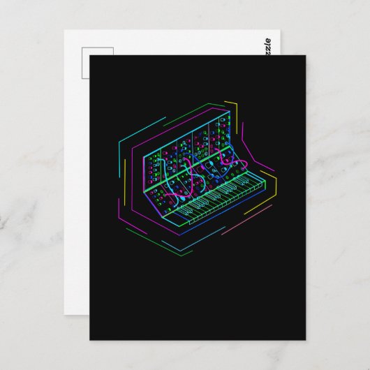 Carte Postale Synthétiseur à tambour analogique à clavier de syn (Devant / Derrière)
