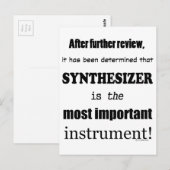 Carte Postale Synthétiseur Instrument le Plus Important (Devant / Derrière)