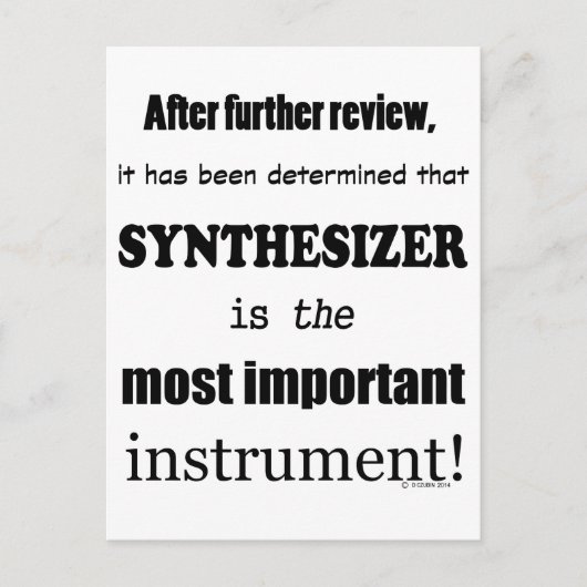 Carte Postale Synthétiseur Instrument le Plus Important (Devant)