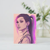 Carte postale Synthwave-punk femme (Debout devant)