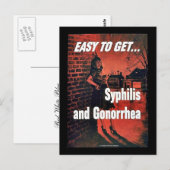 Carte Postale Syphilis Et Gonorrhée (Devant / Derrière)