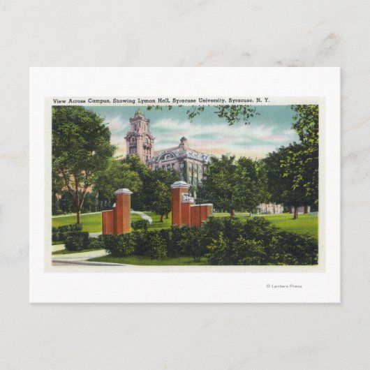 Carte Postale Syracuse U Campus Affichage du Lyman Hall (Devant)