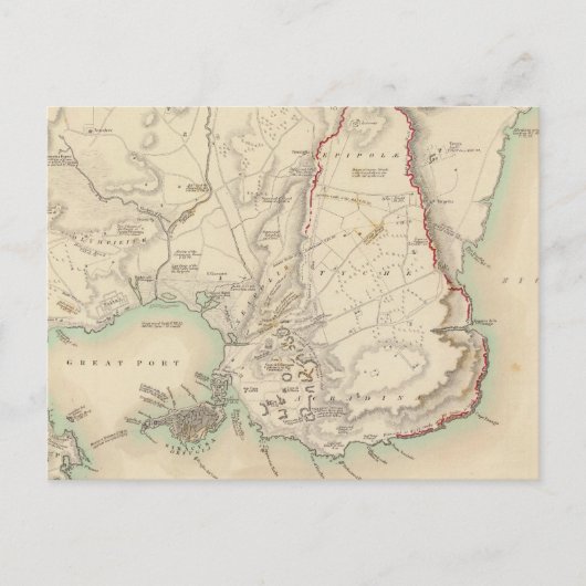 Carte Postale Syracuse & vestiges restants de ses cinq villes (Devant)