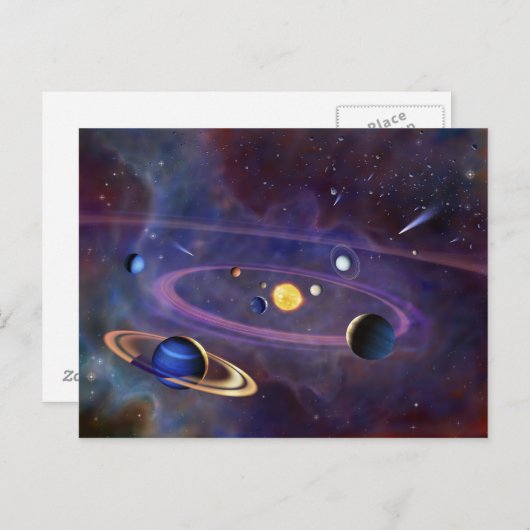 Carte Postale Système solaire (Devant / Derrière)