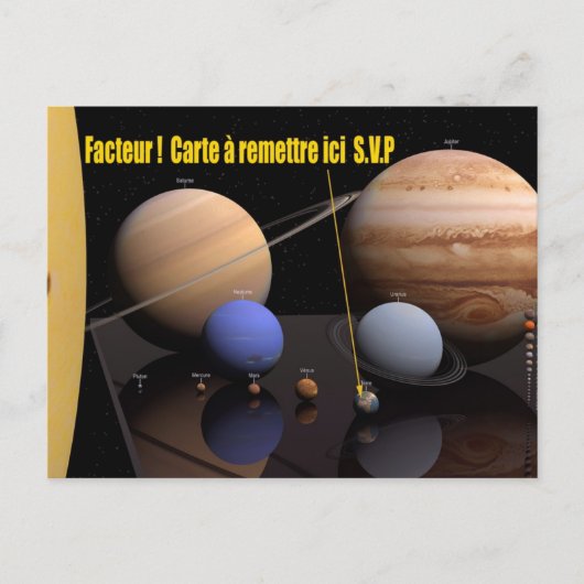 Carte postale système solaire briefkaart (Voorkant)