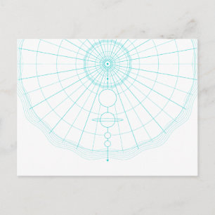 Carte Postale système solaire circulaire